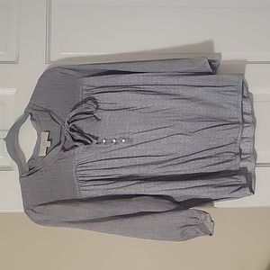 LOFT Black and White blouse with tie in size medium